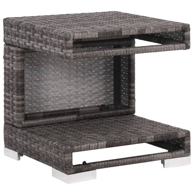 7 Piece Garden Lounge Set with Cushions Poly Rattan Grey Payday Deals