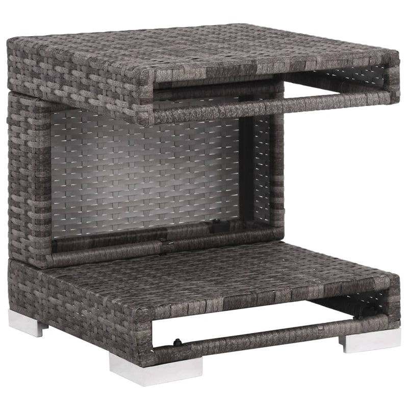 7 Piece Garden Lounge Set with Cushions Poly Rattan Grey Payday Deals