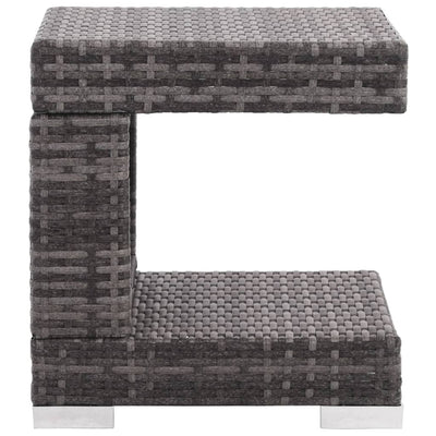 7 Piece Garden Lounge Set with Cushions Poly Rattan Grey Payday Deals