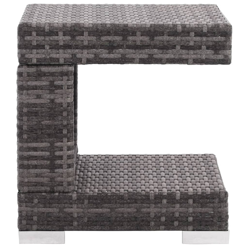 7 Piece Garden Lounge Set with Cushions Poly Rattan Grey Payday Deals