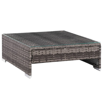 7 Piece Garden Lounge Set with Cushions Poly Rattan Grey Payday Deals