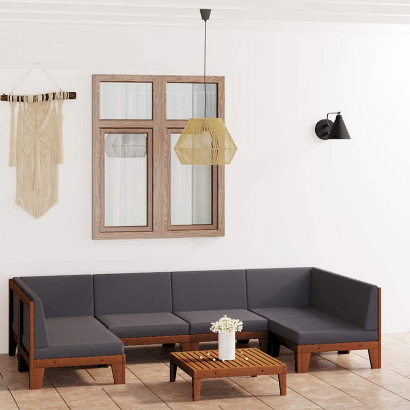 7 Piece Garden Lounge Set with Cushions Solid Acacia Wood Payday Deals