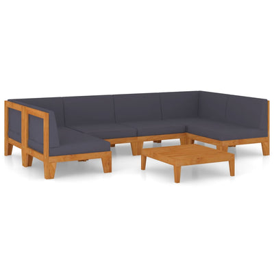 7 Piece Garden Lounge Set with Cushions Solid Acacia Wood Payday Deals