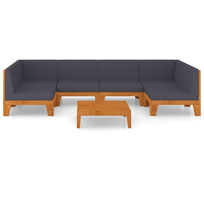 7 Piece Garden Lounge Set with Cushions Solid Acacia Wood Payday Deals
