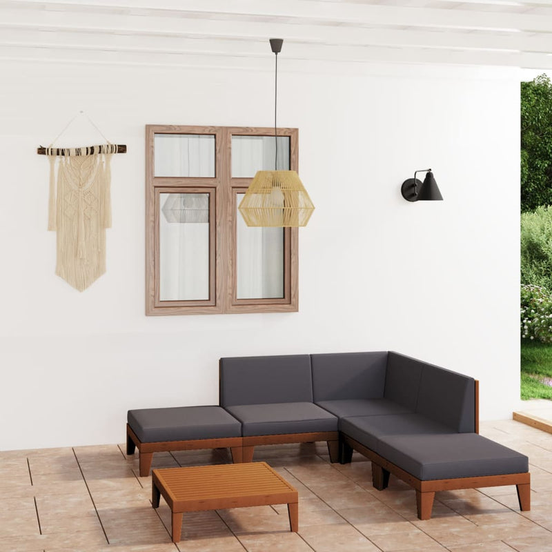 7 Piece Garden Lounge Set with Cushions Solid Acacia Wood Payday Deals