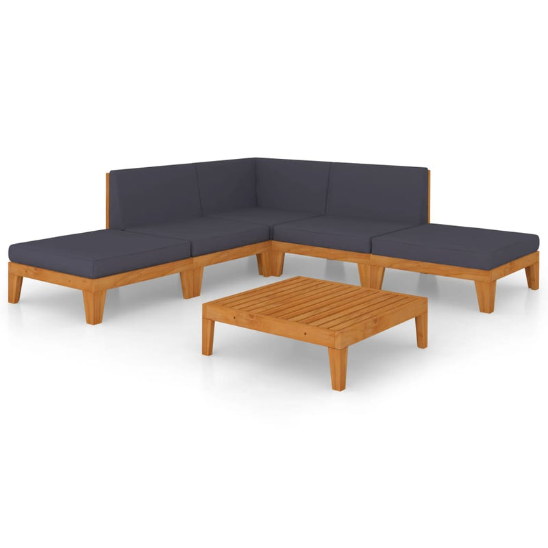 7 Piece Garden Lounge Set with Cushions Solid Acacia Wood Payday Deals