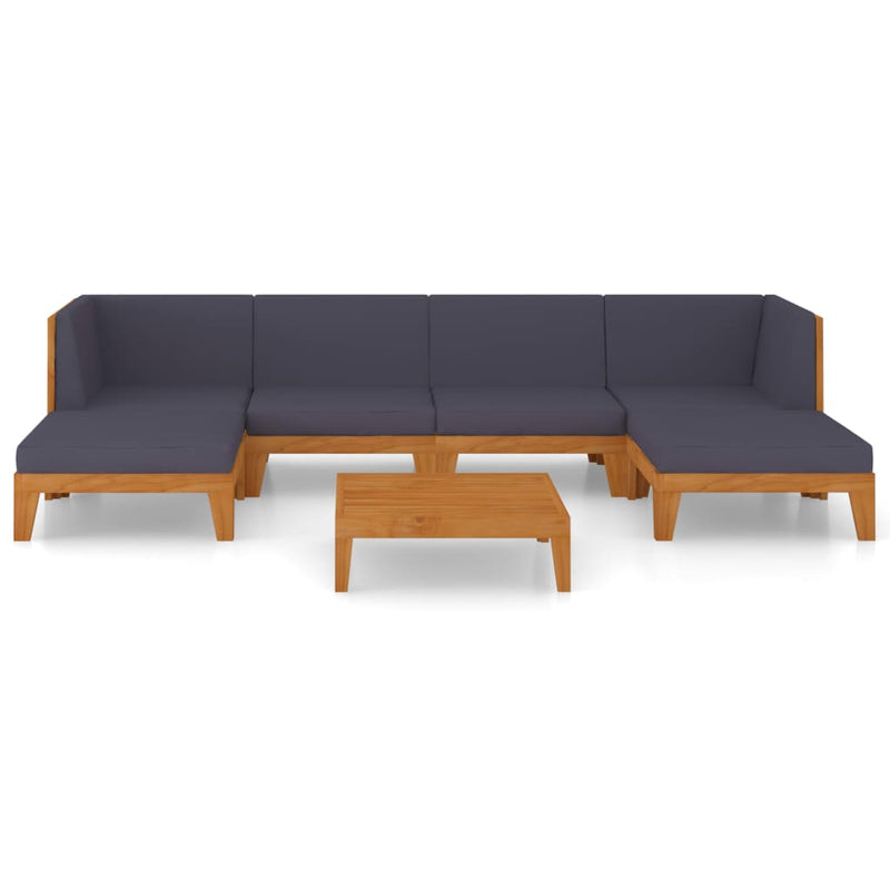 7 Piece Garden Lounge Set with Cushions Solid Acacia Wood Payday Deals