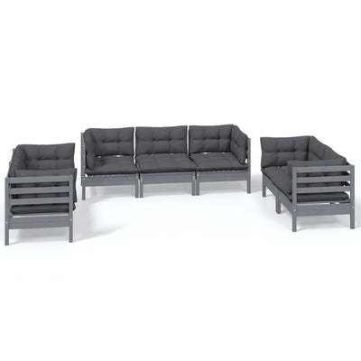7 Piece Garden Lounge Set with Cushions Solid Pinewood Payday Deals