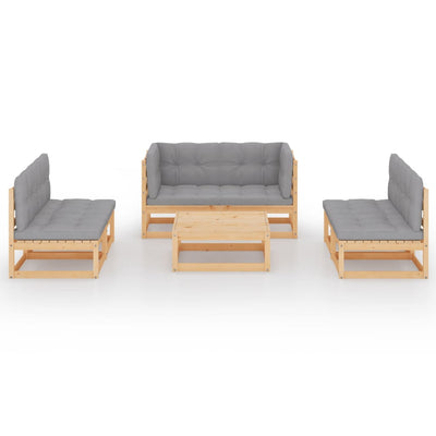 7 Piece Garden Lounge Set with Cushions Solid Pinewood Payday Deals