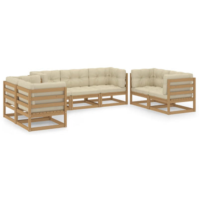 7 Piece Garden Lounge Set with Cushions Solid Pinewood Payday Deals