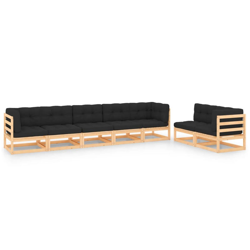 7 Piece Garden Lounge Set with Cushions Solid Pinewood Payday Deals