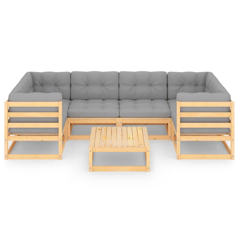 7 Piece Garden Lounge Set with Cushions Solid Pinewood Payday Deals