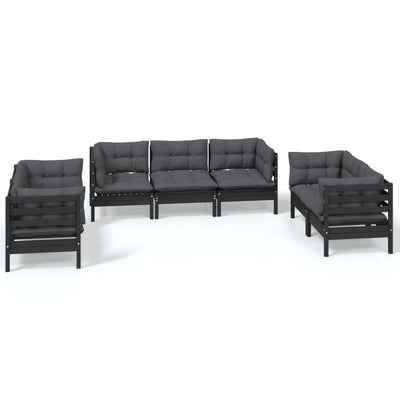 7 Piece Garden Lounge Set with Cushions Solid Pinewood Payday Deals