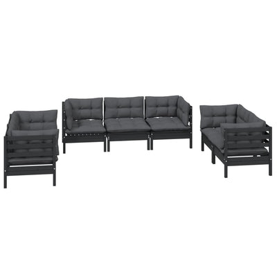7 Piece Garden Lounge Set with Cushions Solid Pinewood Payday Deals