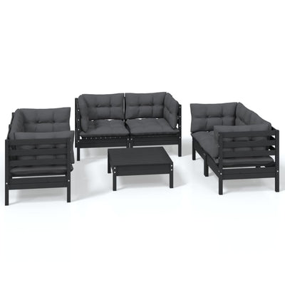 7 Piece Garden Lounge Set with Cushions Solid Pinewood Payday Deals