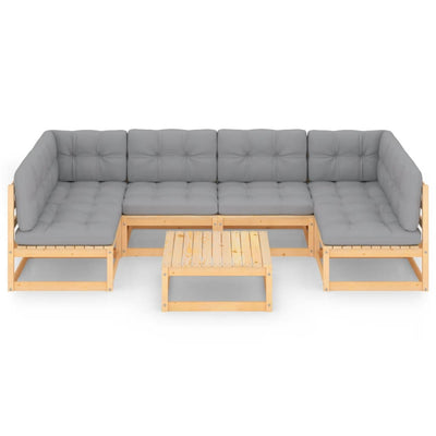 7 Piece Garden Lounge Set with Cushions Solid Pinewood Payday Deals