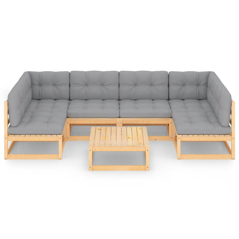 7 Piece Garden Lounge Set with Cushions Solid Pinewood Payday Deals