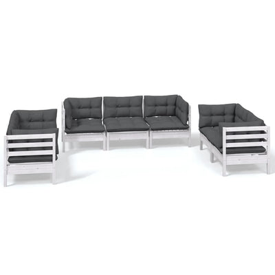 7 Piece Garden Lounge Set with Cushions Solid Pinewood Payday Deals