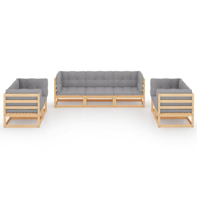 7 Piece Garden Lounge Set with Cushions Solid Pinewood Payday Deals
