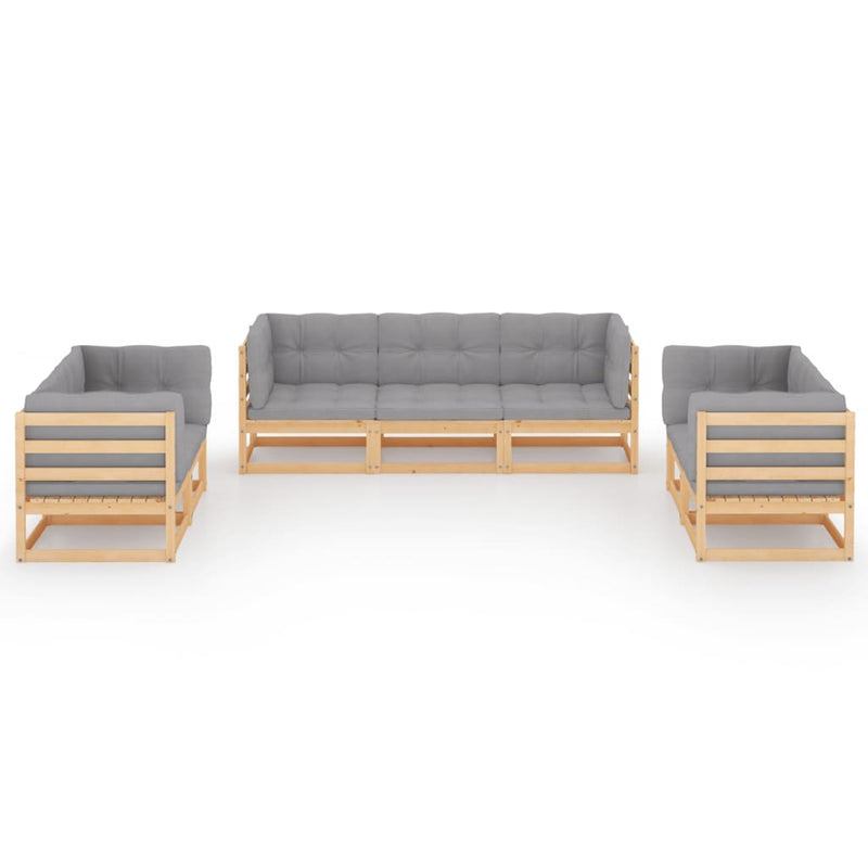 7 Piece Garden Lounge Set with Cushions Solid Pinewood Payday Deals