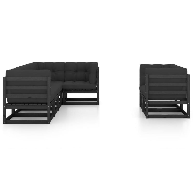 7 Piece Garden Lounge Set with Cushions Solid Pinewood Payday Deals