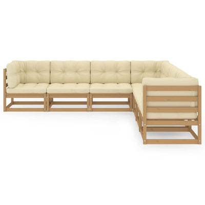 7 Piece Garden Lounge Set with Cushions Solid Pinewood Payday Deals