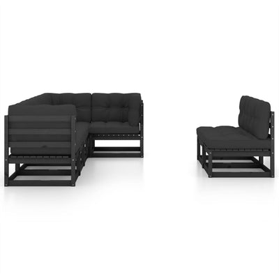 7 Piece Garden Lounge Set with Cushions Solid Pinewood Payday Deals