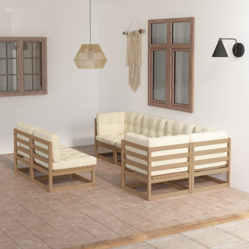 7 Piece Garden Lounge Set with Cushions Solid Pinewood Payday Deals