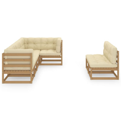 7 Piece Garden Lounge Set with Cushions Solid Pinewood Payday Deals