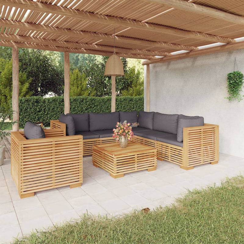 7 Piece Garden Lounge Set with Cushions Solid Teak Wood Payday Deals
