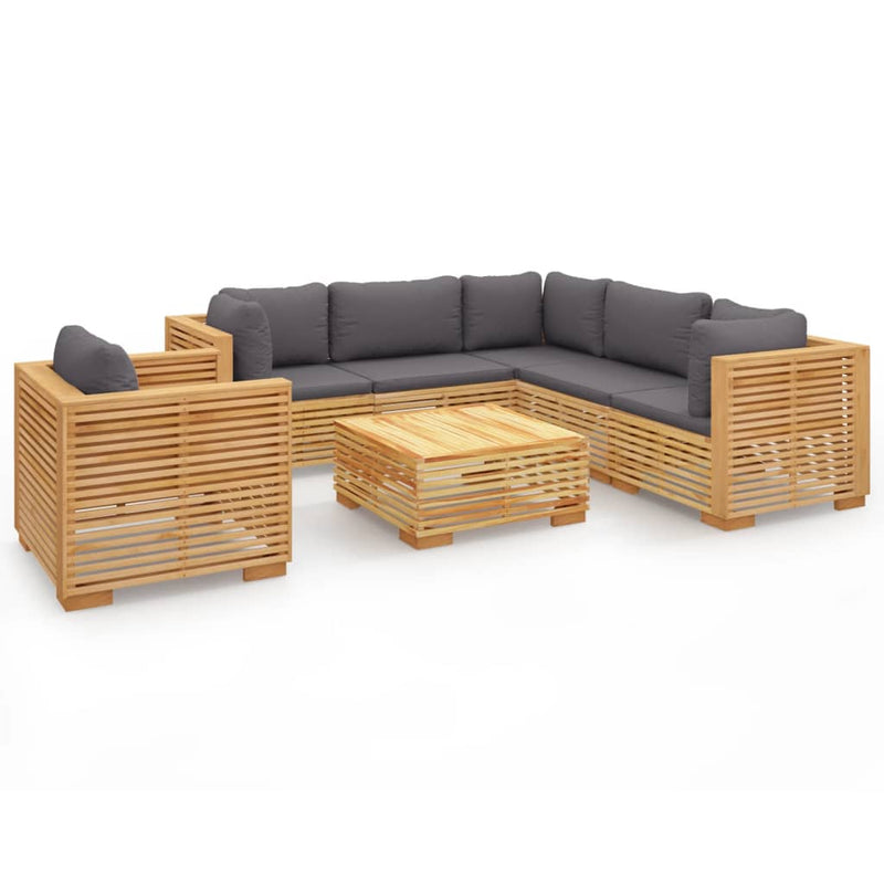 7 Piece Garden Lounge Set with Cushions Solid Teak Wood Payday Deals
