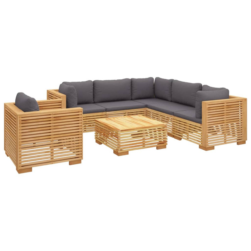 7 Piece Garden Lounge Set with Cushions Solid Teak Wood Payday Deals