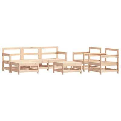 7 Piece Garden Lounge Set with Cushions Solid Wood Payday Deals