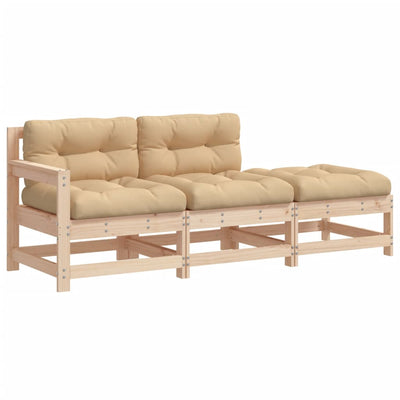 7 Piece Garden Lounge Set with Cushions Solid Wood Payday Deals