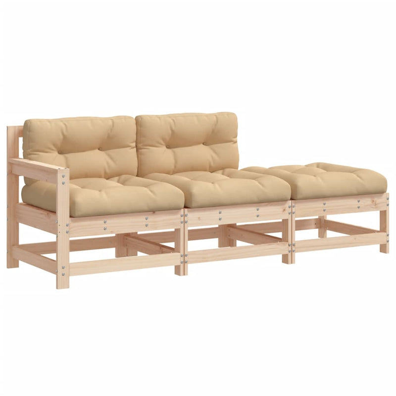 7 Piece Garden Lounge Set with Cushions Solid Wood Payday Deals