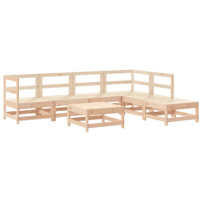 7 Piece Garden Lounge Set with Cushions Solid Wood Payday Deals