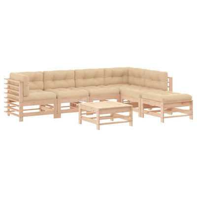 7 Piece Garden Lounge Set with Cushions Solid Wood Payday Deals