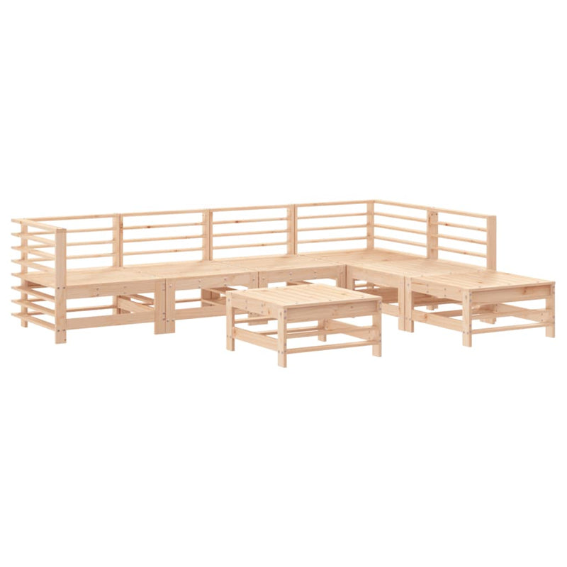 7 Piece Garden Lounge Set with Cushions Solid Wood Payday Deals