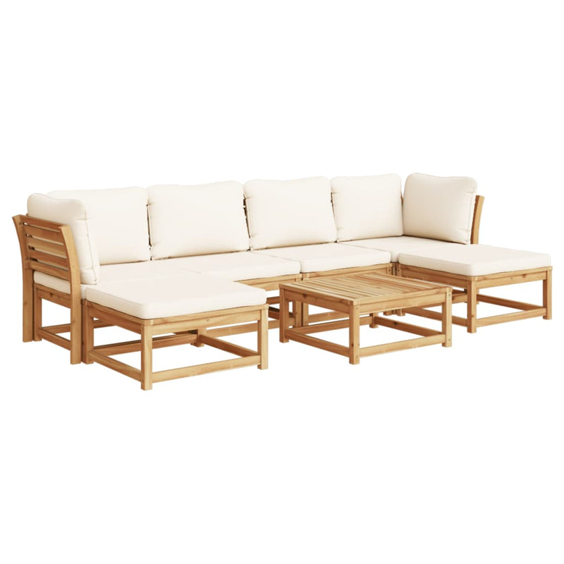 7 Piece Garden Lounge Set with Cushions Solid Wood Acacia Payday Deals