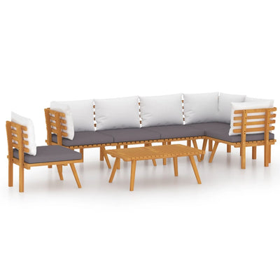 7 Piece Garden Lounge Set with Cushions Solid Wood Acacia Payday Deals