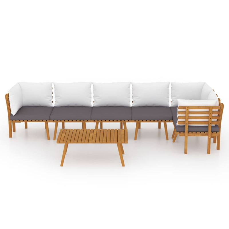 7 Piece Garden Lounge Set with Cushions Solid Wood Acacia Payday Deals