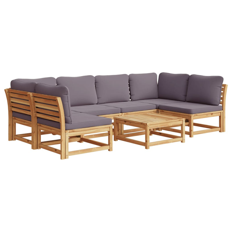 7 Piece Garden Lounge Set with Cushions Solid Wood Acacia Payday Deals