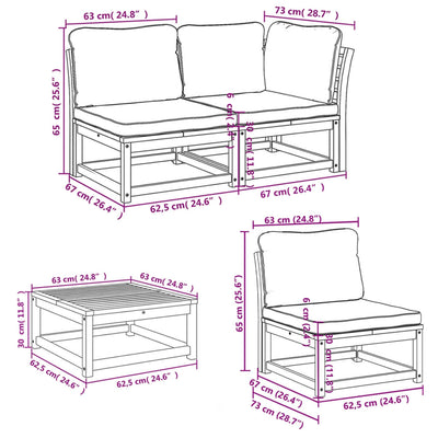 7 Piece Garden Lounge Set with Cushions Solid Wood Acacia Payday Deals