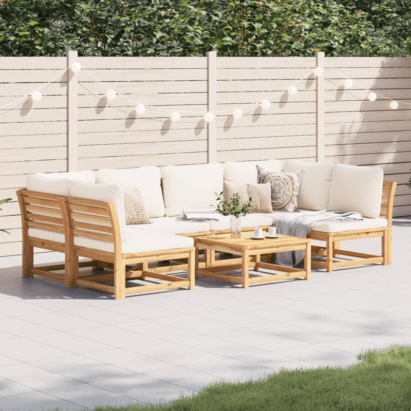 7 Piece Garden Lounge Set with Cushions Solid Wood Acacia Payday Deals