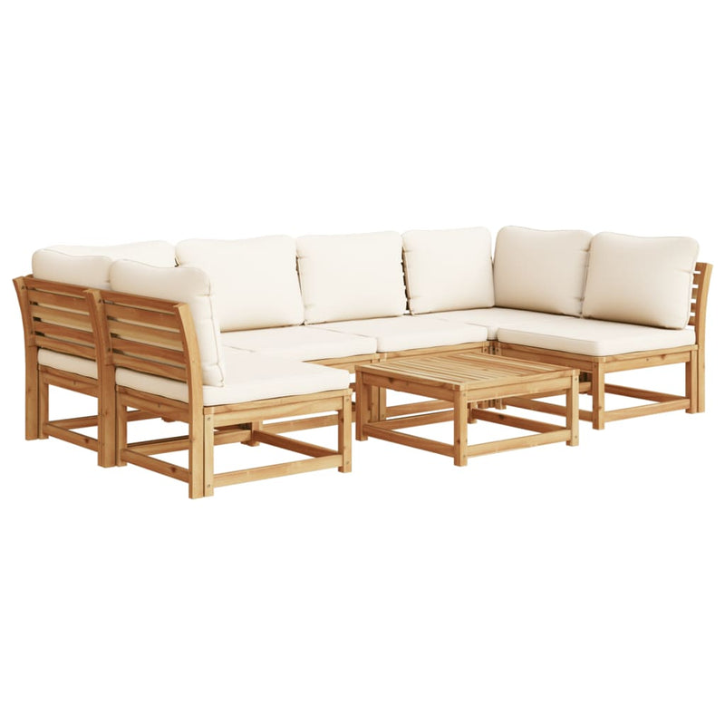 7 Piece Garden Lounge Set with Cushions Solid Wood Acacia Payday Deals