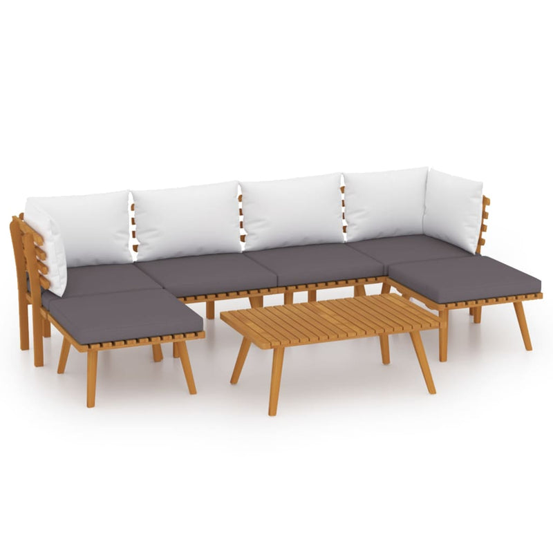 7 Piece Garden Lounge Set with Cushions Solid Wood Acacia Payday Deals