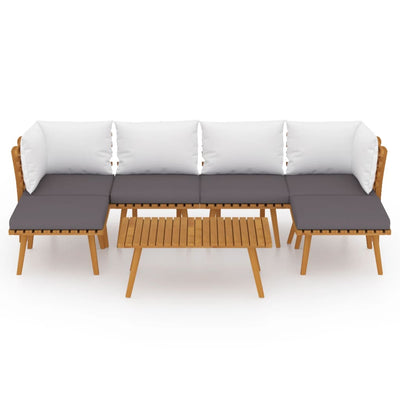 7 Piece Garden Lounge Set with Cushions Solid Wood Acacia Payday Deals