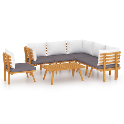 7 Piece Garden Lounge Set with Cushions Solid Wood Acacia Payday Deals