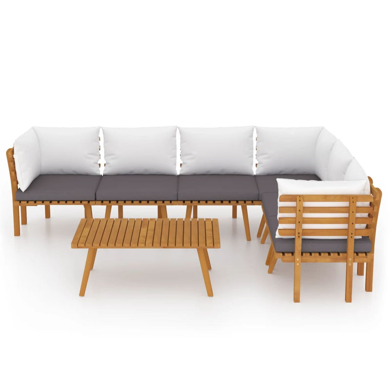 7 Piece Garden Lounge Set with Cushions Solid Wood Acacia Payday Deals