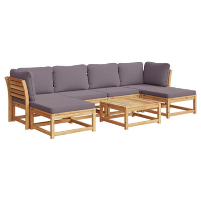 7 Piece Garden Lounge Set with Cushions Solid Wood Acacia Payday Deals